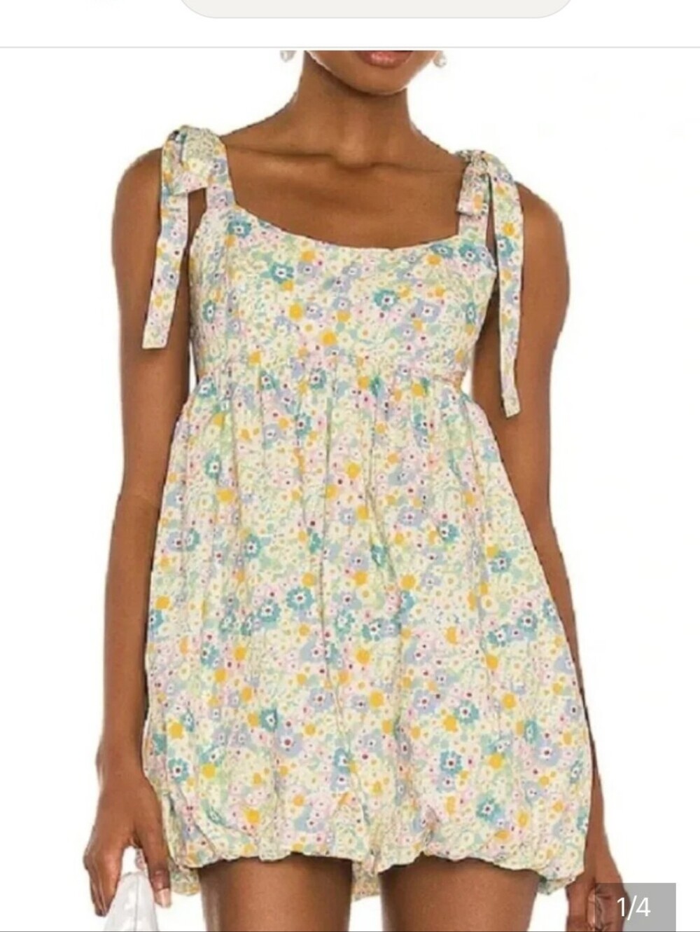 Ladies Lovers & Friends Floral Tie-Shoulder Sundress - Pastel Multi NWT